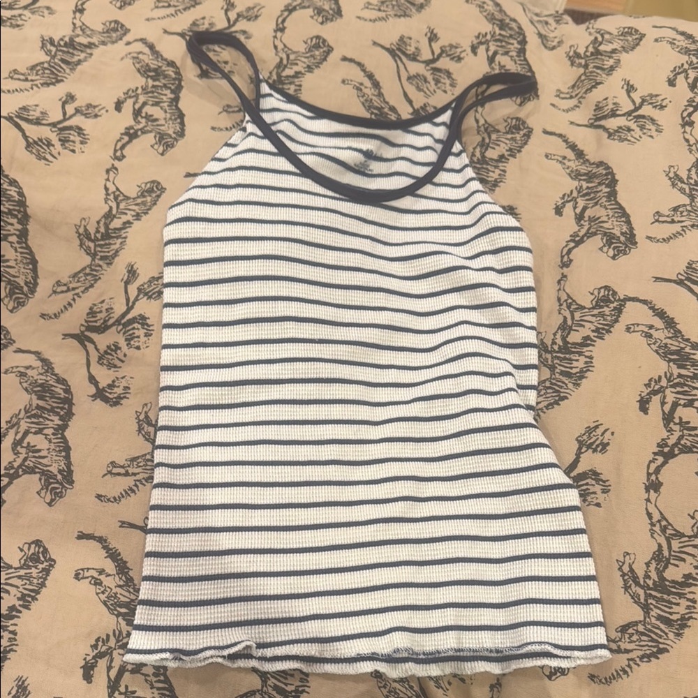 Brandy Melville Navy and White striped tank